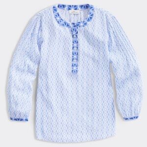 Vineyard Vines Watercolor Geo Print Blouse